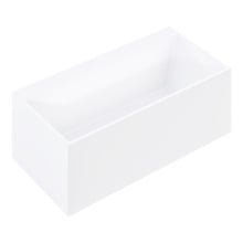 Cdesign Matte White Solid Surface Freestanding Bath with Overflow